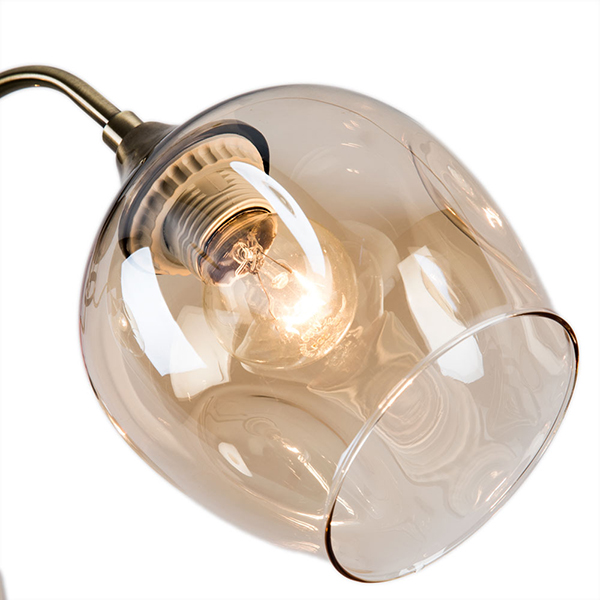 Подвесная люстра Arte Lamp Monica A3831PL-3AB, арматура бронза / черная, плафоны стекло янтарное, 63х63 см