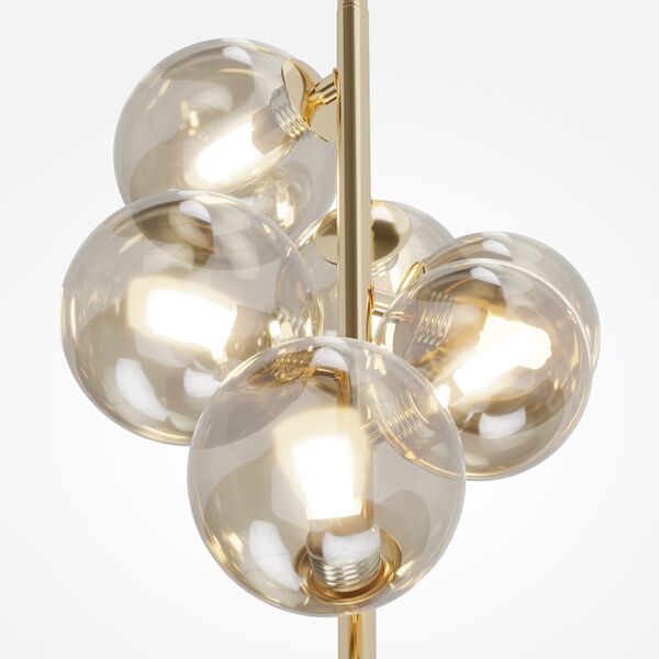 Подвесной светильник Maytoni Dallas MOD545PL-06G, арматура золото, плафон стекло янтарное - фото 1