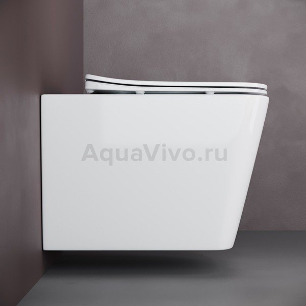 Унитаз Ceramica Nova Cubic CN1806 подвесной, безободковый, с сиденьем микролифт