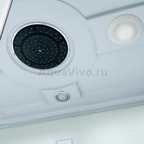 Душевая кабина Deto D102S LED L 120х80, стекло рифленое, профиль хром, с подсветкой, левая - фото 1