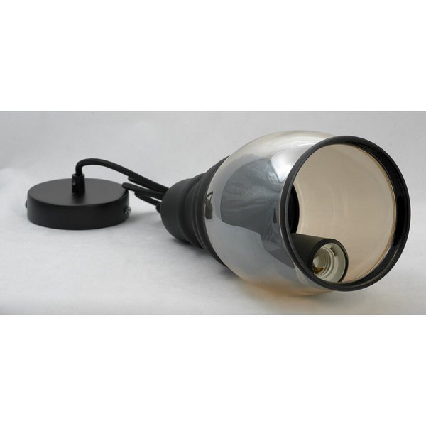 Подвесной светильник Lussole Loft Tonawanda LSP-9690, арматура черная, плафон стекло коричневое