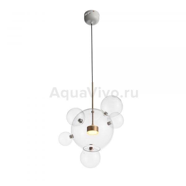 Подвесной светильник ST Luce Bopone SL1133.213.01, арматура металл, цвет белый, золото, плафон стекло, цвет прозрачный