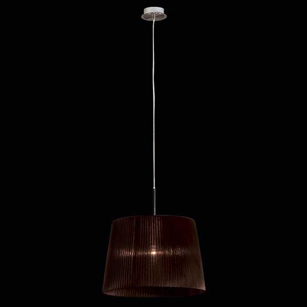 Подвесной светильник Citilux 913 CL913612, арматура хром, плафон ткань коричневая, 41х41 см - фото 1