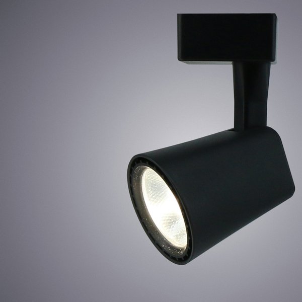 Трековый светильник Arte Lamp Amico A1811PL-1BK, арматура черная, плафон металл черный, 8х10 см