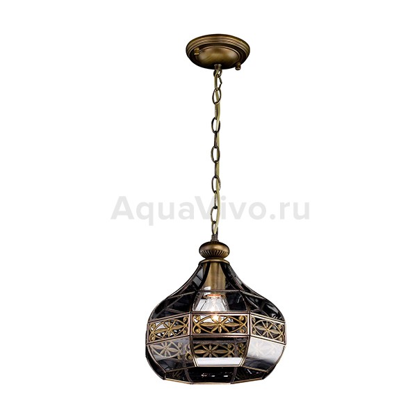 Подвесной светильник Citilux Гера-2 CL444210, арматура бронза, плафон стекло прозрачное, 27х27 см