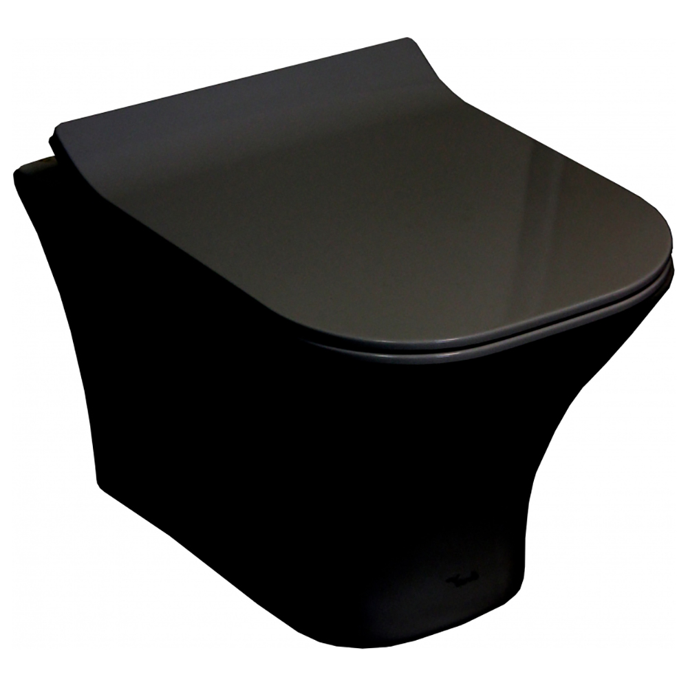 Унитаз CeruttiSPA Vettore Aria MB CT7506 подвесной, безободковый, с сиденьем микролифт, цвет черный матовый