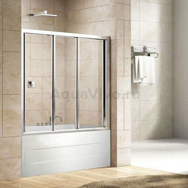 Шторка на ванну Good Door Screen WTW-120-C-CH 120x140, стекло прозрачное, профиль хром
