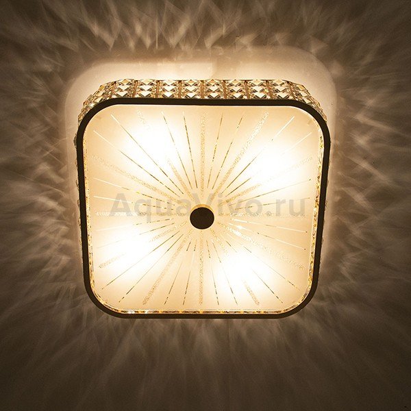 Потолочный светильник Citilux Портал CL324242, арматура золото, плафон стекло / хрусталь прозрачный, 31х31 см