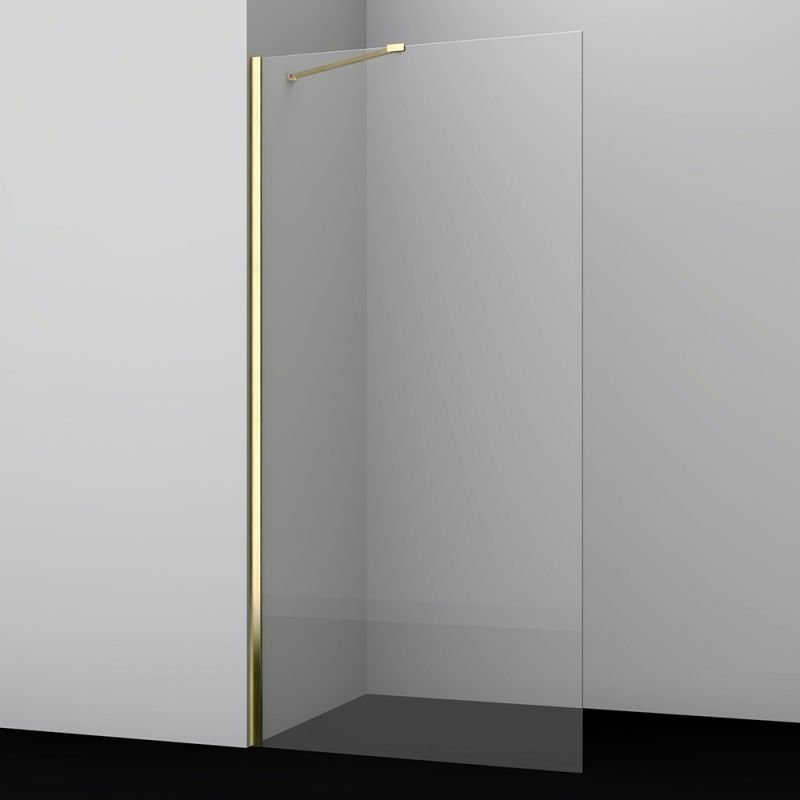 Душевая перегородка WasserKRAFT WasserSchutz Aisch 55W44 100x200, стекло прозрачное, профиль золото матовое