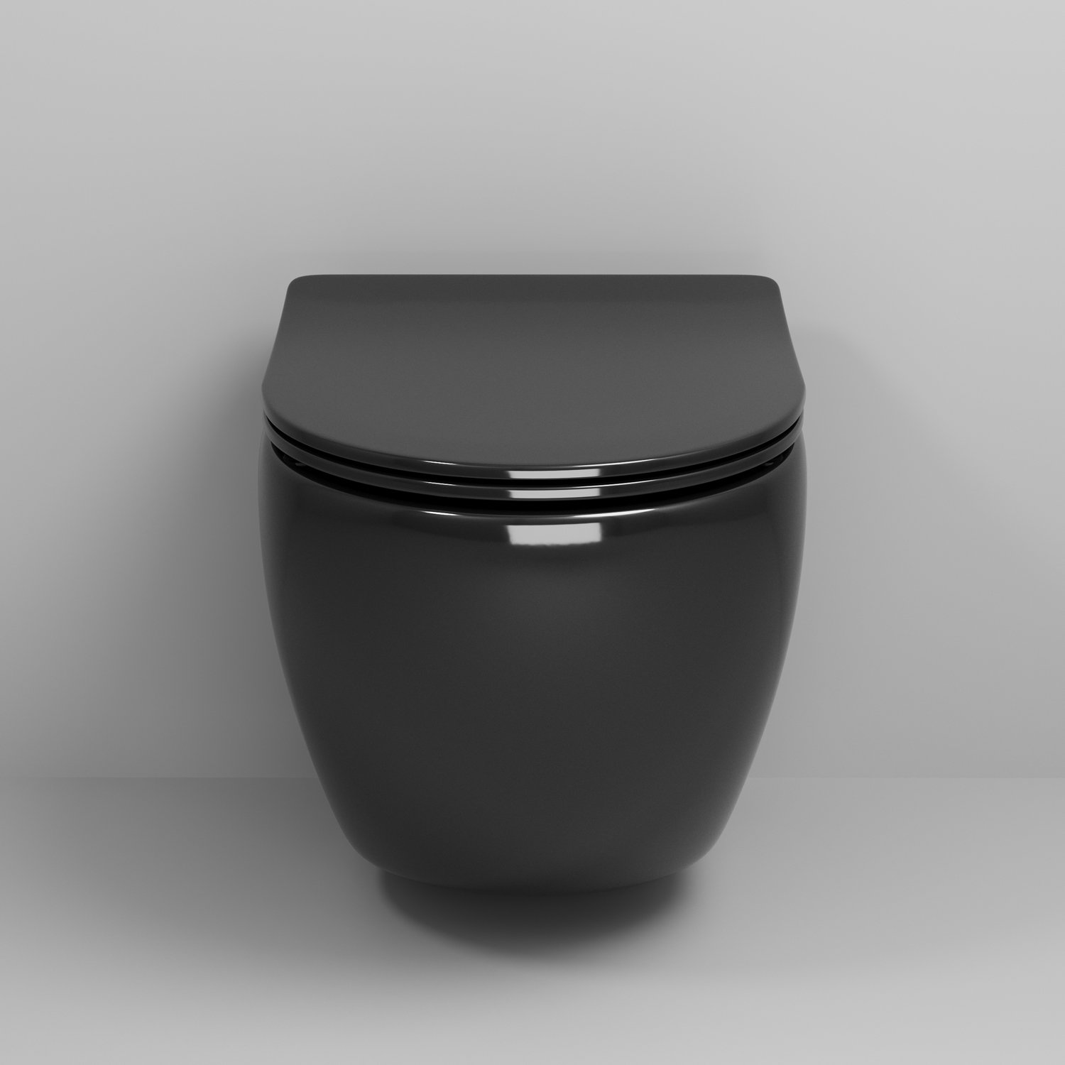 Унитаз Grossman Color GR-4455 BS подвесной, безободковый, с сиденьем микролифт, цвет черный - фото 1