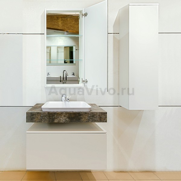 Мебель для ванной Velvex Unit 80, цвет шатанэ, белый мрамор, графит, пламенный орех, подземный чугун, белый хеврон