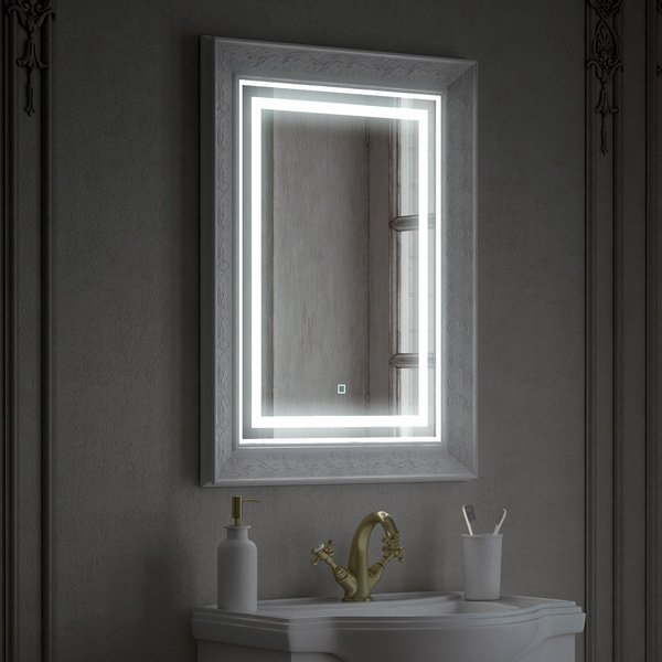 Зеркало Corozo Классика 60x80, с подсветкой и диммером, цвет белый