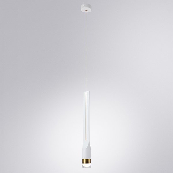 Подвесной светильник Arte Lamp Kraz A2307SP-1WH, арматура белая / золото, плафон металл белый, 5х5 см