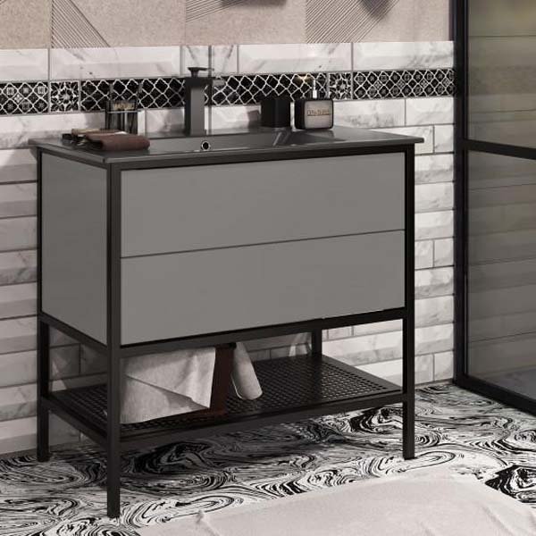 Мебель для ванной Опадирис Треви 90, цвет серый матовый - фото 1