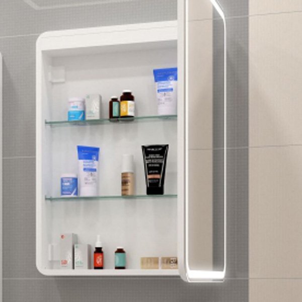 Шкаф-зеркало Art & Max Platino 60, правый, с подсветкой и диммером, цвет белый - фото 1