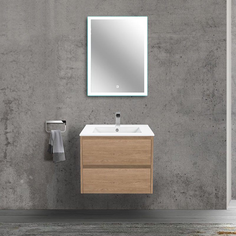 Мебель для ванной Vincea Gio 60, с 2 ящиками, цвет натуральный дуб