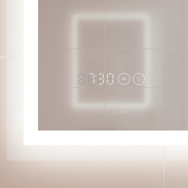 Зеркало Cersanit LED 080 Design PRO 70x85, с подсветкой, функцией антизапотевания, часами - фото 1