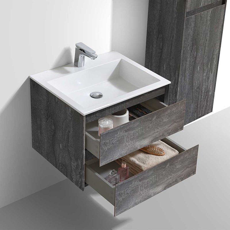Мебель для ванной Vincea Luka 60, с 2 ящиками, цвет серый камень - фото 1