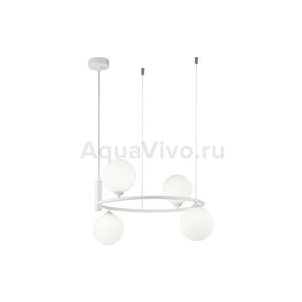 Подвесной светильник Maytoni Ring MOD013PL-04W, арматура цвет белый, плафон/абажур стекло, цвет белый