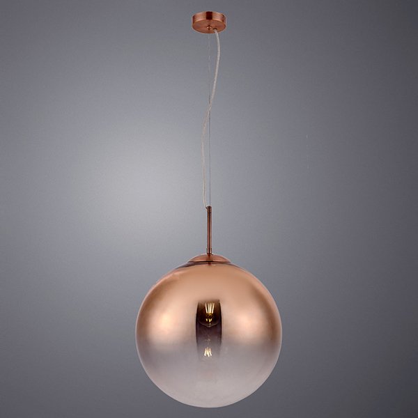 Подвесной светильник Arte Lamp Jupiter Copper A7964SP-1RB, арматура бронза, плафон стекло прозрачное / бронза, 40х40 см - фото 1