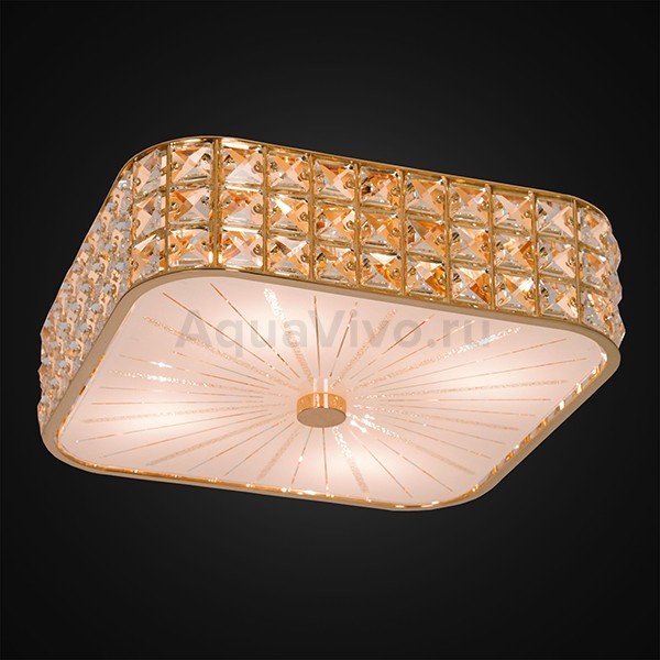 Потолочный светильник Citilux Портал CL324242, арматура золото, плафон стекло / хрусталь прозрачный, 31х31 см - фото 1