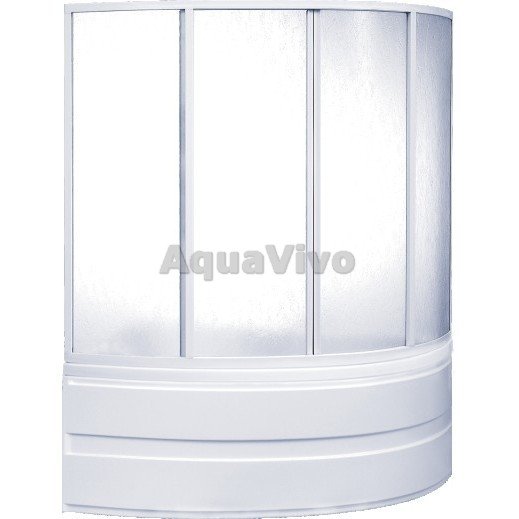 Шторка на ванну Бас Алегра 150x145, стекло, 4 створки - фото 1
