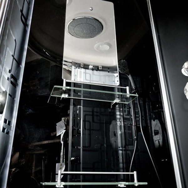 Душевая кабина Deto BM4510 LED Black 100x100, стекло матовое с узором, профиль хром глянцевый, с сенсорным управлением, с подсветкой - фото 1