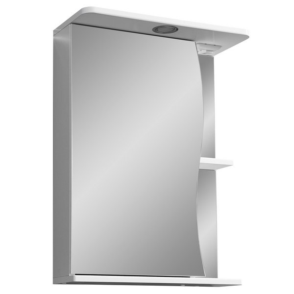Шкаф-зеркало Stella Polar Верея 55/С, левый, с подсветкой, цвет белый