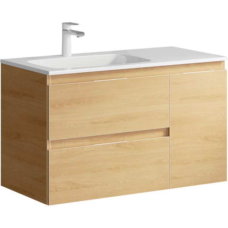 Мебель для ванной Aqwella Accent 90, под левую раковину, цвет дуб золотой