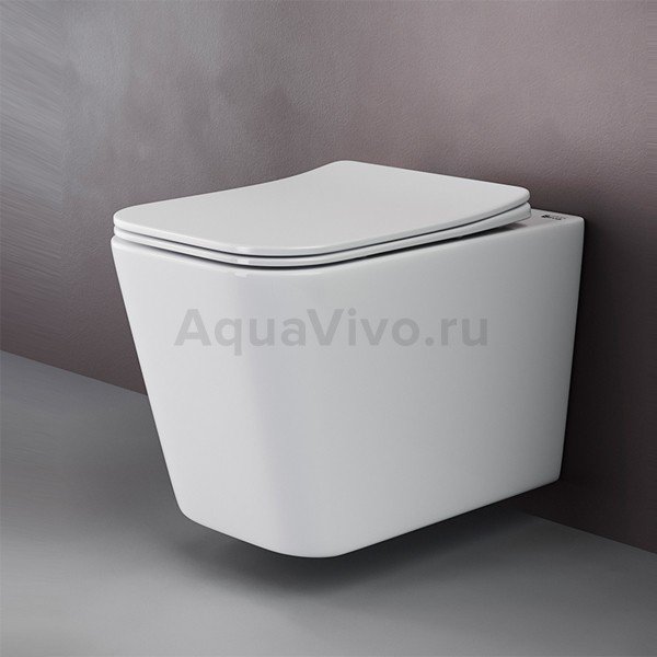 Унитаз Ceramica Nova Cubic CN1806 подвесной, безободковый, с сиденьем микролифт