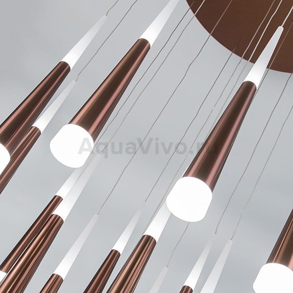 Подвесной светильник Citilux Вегас CL227163, арматура коричневая, плафоны полимер белый / коричневый, 66х66 см