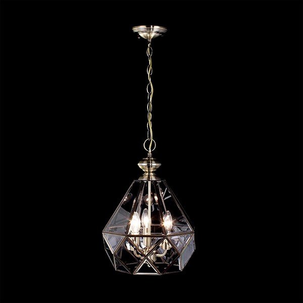 Подвесной светильник Citilux Витра-1 CL442130, арматура бронза, плафон стекло прозрачное, 34х34 см - фото 1