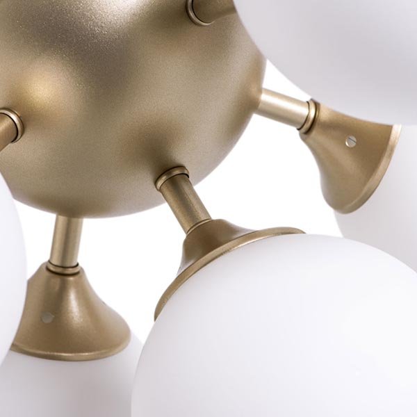 Потолочная люстра Arte Lamp Fobos A2704PL-5SG, арматура золото, плафоны стекло белое, 46х46 см - фото 1