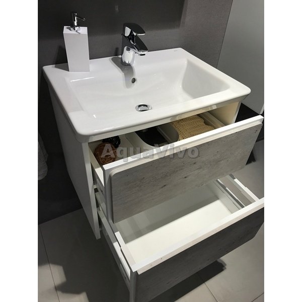 Мебель для ванной Roca Ronda 60, цвет бетон / белый глянец