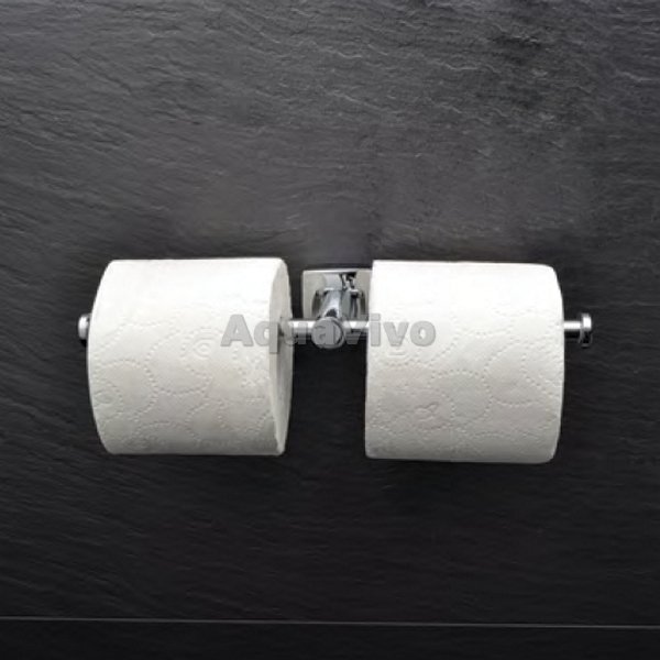 Держатель туалетной бумаги Fixsen Kvadro FX-61310D Двойной, без крышки - фото 1