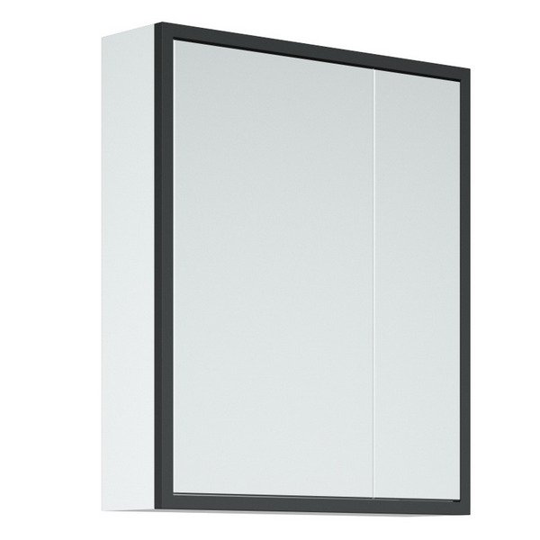 Шкаф-зеркало Corozo Айрон 60, цвет белый / черный - фото 1