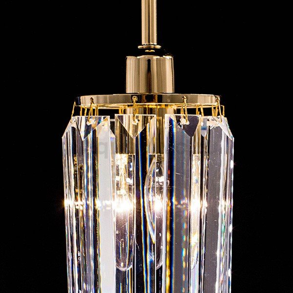 Подвесной светильник Citilux Синди CL330112, арматура золото, плафон хрусталь прозрачный, 9х9 см - фото 1