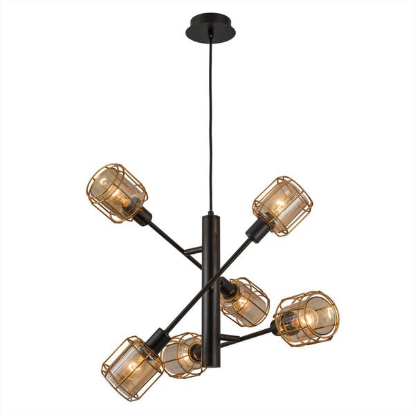 Подвесной светильник Citilux Таверна CL542162, арматура черная, плафон стекло бежевое