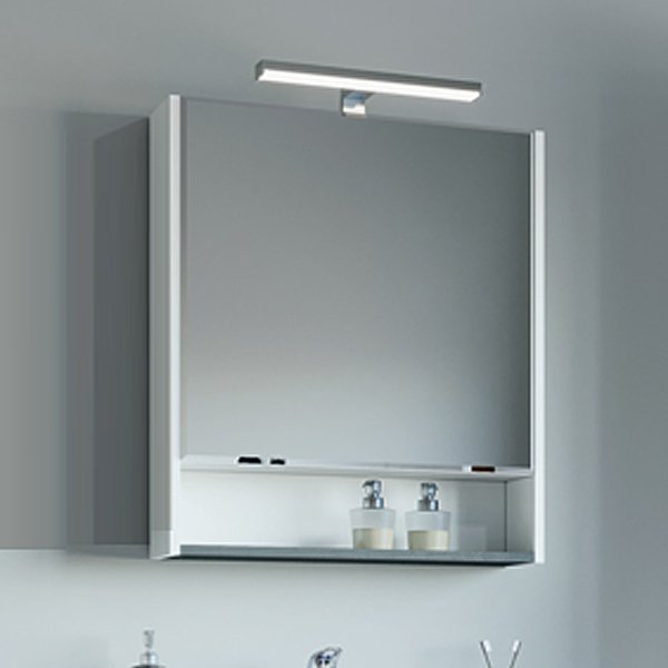 Шкаф-зеркало Mixline Сура 60, цвет белый / серый