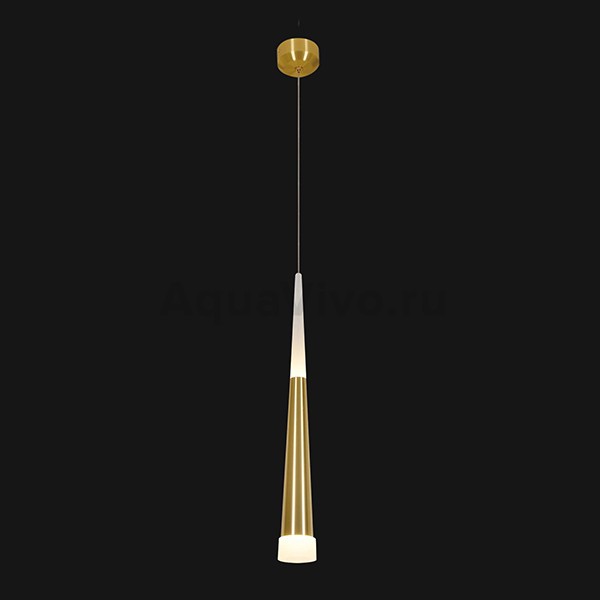 Подвесной светильник Citilux Вегас CL227012, арматура золото, плафон полимер белый / золото, 7х7 см
