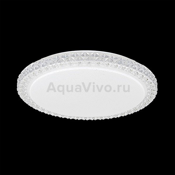 Потолочный светильник Citilux Кристалино Слим CL715R360, арматура белая, плафон полимер белый / прозрачный, 40х40 см