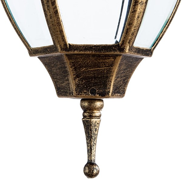 Уличный светильник подвесной Arte Lamp Pegasus A3151SO-1BN, арматура золото / черная, плафон стекло прозрачное, 16х16 см - фото 1