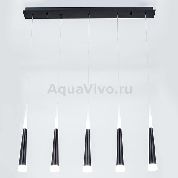Подвесной светильник Citilux Вегас CL227051, арматура черная, плафоны полимер белый / черный, 93х10 см - фото 1
