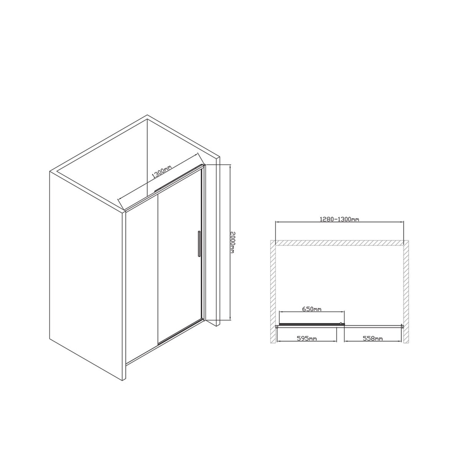 Душевая дверь Vincea Slim-U VDS-2SU 130x200, стекло прозрачное, профиль хром