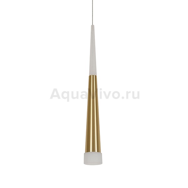 Подвесной светильник Citilux Вегас CL227012, арматура золото, плафон полимер белый / золото, 7х7 см - фото 1