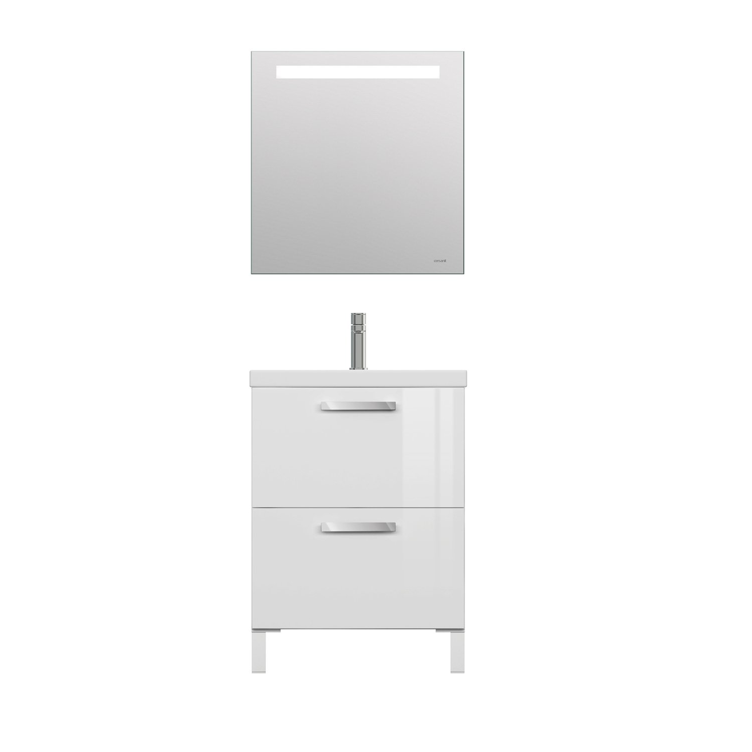 Мебель для ванной Cersanit Melar 60, с раковиной и смесителем, цвет белый