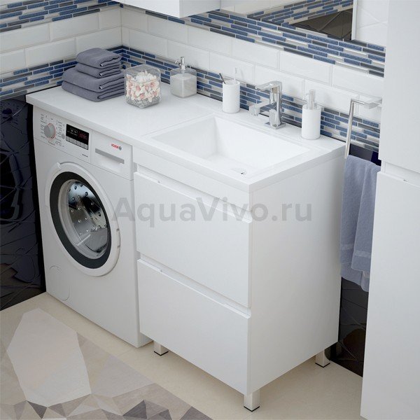 Мебель для ванной Corozo Альтаир 120 напольная, с тумбой 56 см, цвет белый - фото 1