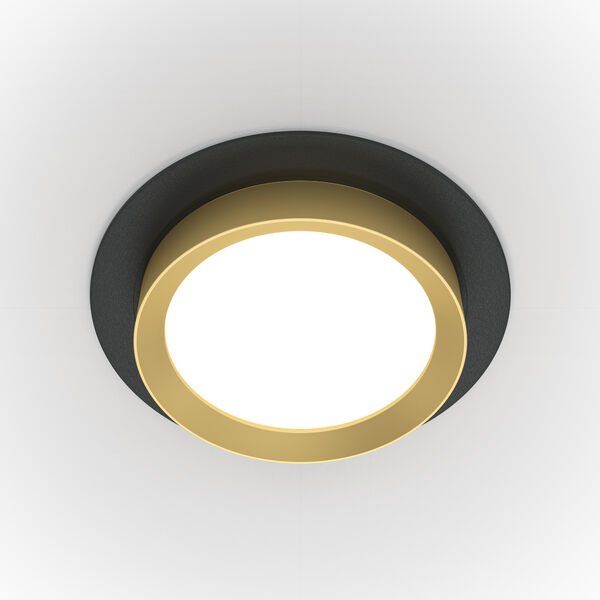 Точечный светильник Maytoni Technicali Hoop DL086-GX53-RD-BG, арматура черная с золотом