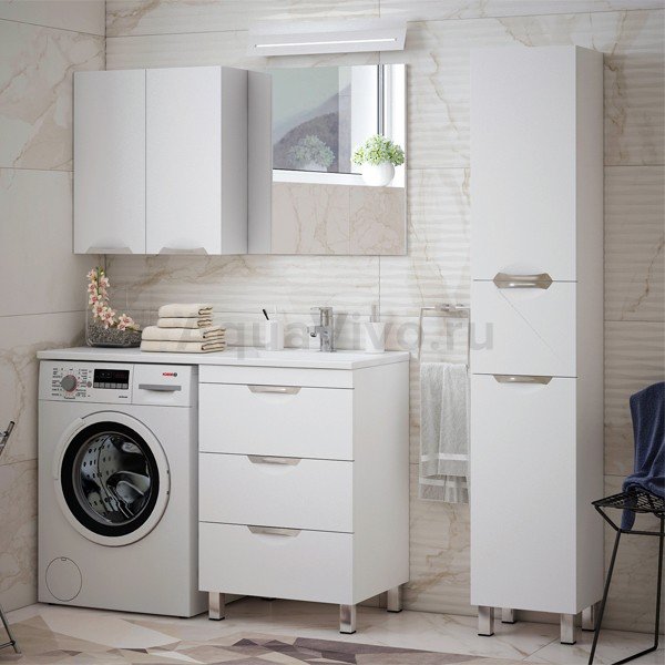Мебель для ванной Corozo Алиот 120 напольная, с тумбой 56 см, цвет белый - фото 1