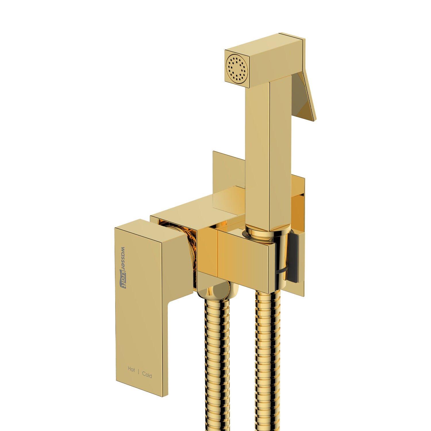 Гигиенический душ WasserKRAFT A71738, со встраиваемым смесителем, цвет глянцевое золото - фото 1